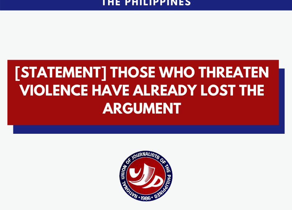 [Statement] Those who threaten violence have already lost the argument